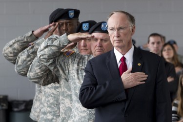 Gov. Robert Bentley at the deployment of the 1312 Engineering Company on Dec. 19, 2012.
