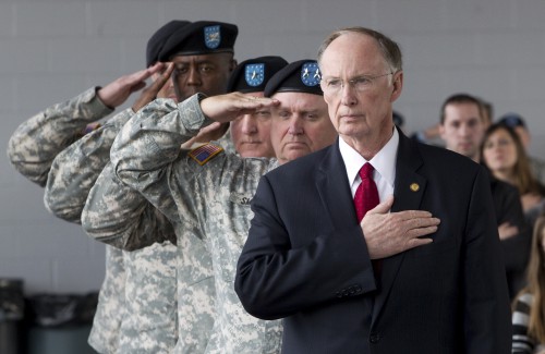 Gov. Robert Bentley at the deployment of the 1312 Engineering Company on Dec. 19, 2012.