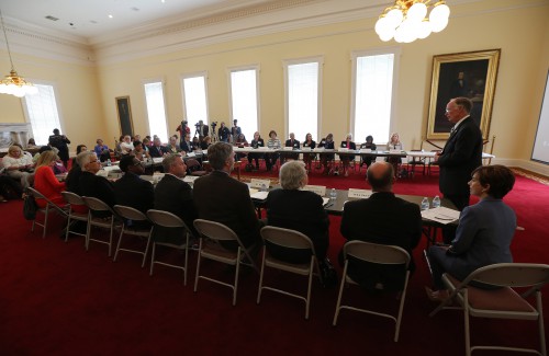 Alabama Governor Bentley welcomes members of the Alabama Every Student Succeeds Act Implementation Committee at their first meeting on Monday, May 9, 2016. (Governor's Office, Daniel Sparkman)