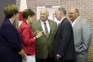 Gov. Robert Bentley announces $2 million in FEMA mitigation funds will be made available to the City of Elba due to the December 2016 floods, on Tuesday, June 21, 2016, in Elba, Ala. The money will be used to acquire and/or demolish homes that historically have sustained consistent flood damage in recent decades. Alabama Emergency Management Agency Director Art Faulkner (AEMA) and FEMA Federal Coordinating Officer Libby Turner joined Gov. Bentley for the announcement. Coffee County is one of several counties who received federal funds for public assistance following the December 2015 floods. FEMA is providing Alabama approximately $4.7 million in Hazard Mitigation Grant Program (HMGP) funds to mitigate the effects of future disasters. (Governor's Office, Jamie Martin)